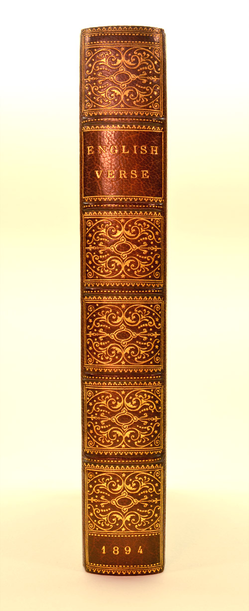 Spine of "English Verse" in Six Compartments; for reference sake, each compartment is exactly one inch square