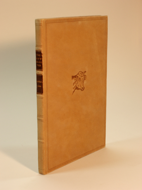Garrison's "The NEw Gulliver"; 12mo, in brushed calf with Dark Brown Tile Onlays; Blind Stamped rule at Board edges, and single (front) blind-stamped Bull's Head Device