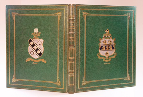 An Armorial Binding for the Large Folio "Sayles and Allied Families"; Prepared and privately printed for Mary Dorr (Ames) Sayle